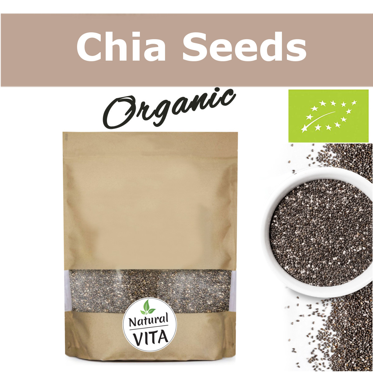 Organic Whole Dark Chia Seeds