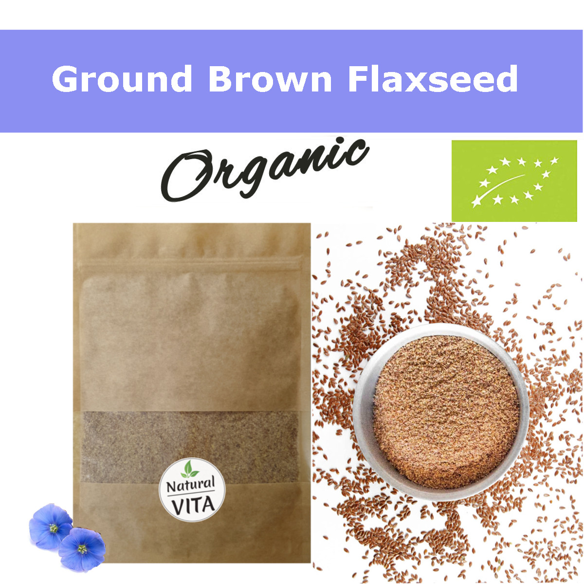 Organic Ground Brown Flaxseed / Linseed