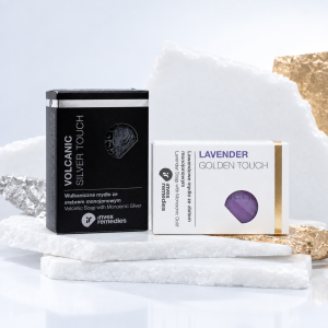 INVEX REMEDIES soap duo – one Volcanic Silver Ag100 and one Lavender Gold Au100 soap, 2 x 100g